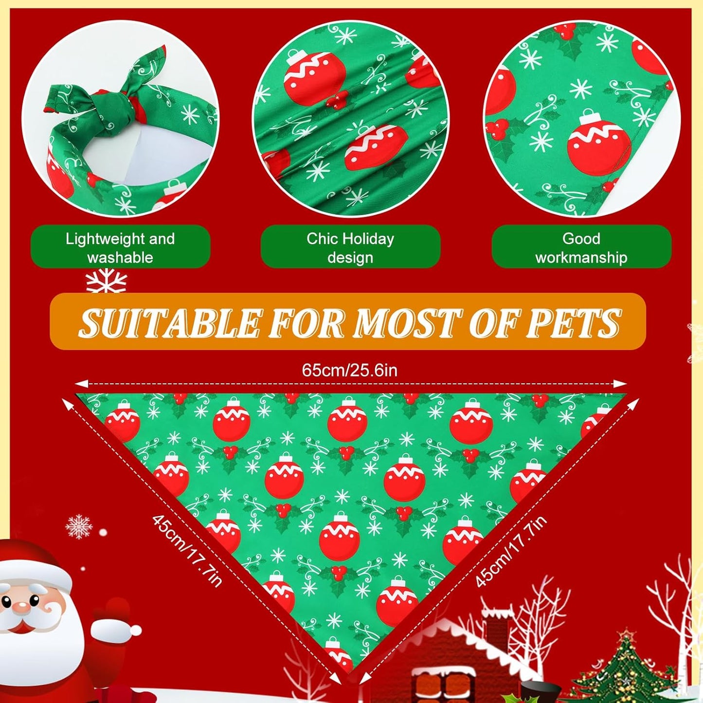 Abbylike 50 Pcs Christmas Dog Bandanas Bulk Xmas Bandanas for Dogs Triangle Kerchief Bibs Scarf Set for Pet Xmas Costume Photo Props Accessories Pet Shops Grooming, 25 Styles (25.6 x 17.7 x 17.7)
