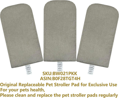 ROODO Pet Stroller Inner Pad for Exclusive Use,Original,Replaceable,Easy to Clean,Set of 3 pc(Khaki) - Pawvie