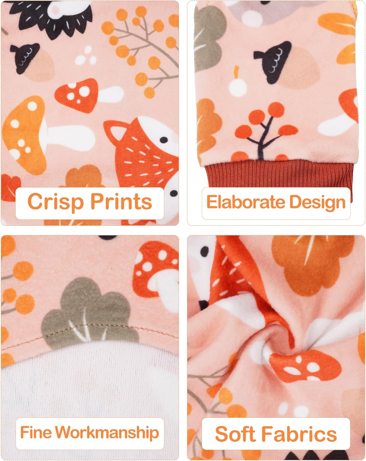 PET SHOW 4 Pack Fall Small Dog Pajamas Thanksgiving Clothes for Medium Dogs Girl Boy Soft Stretchy PJs Autumn Jumpsuit Puppy Onesies Outfits with Sleeve Pets Dachshund Costume XXL