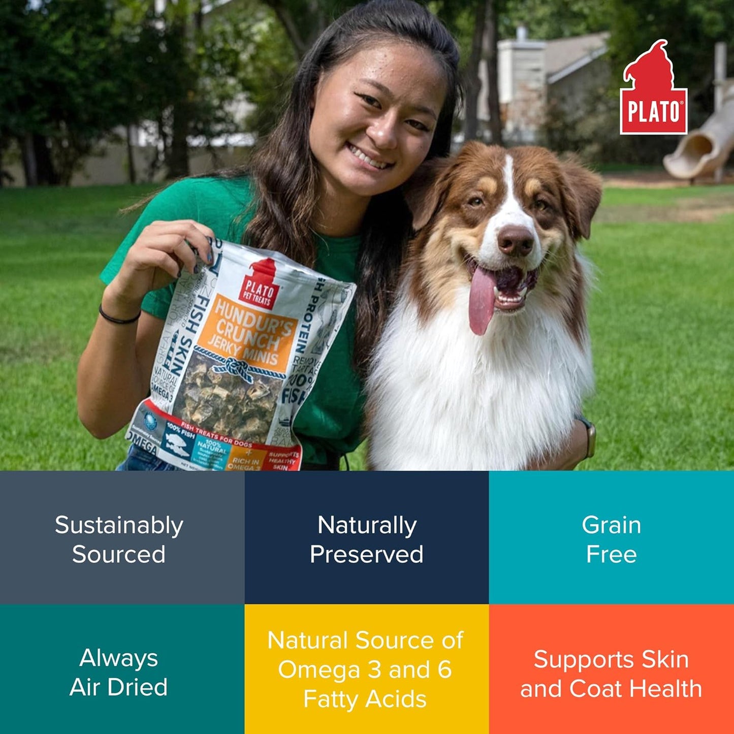 PLATO Hundur's Crunch Jerky Minis 10oz, Natural (859554001397)