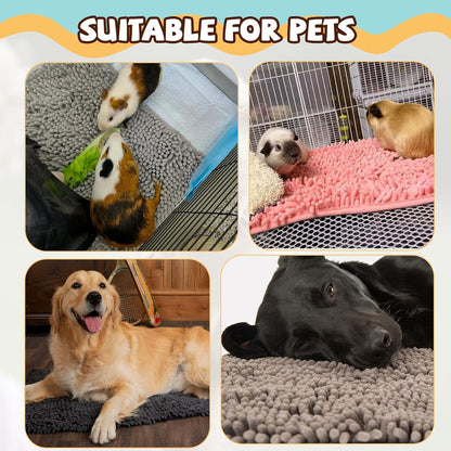 8 Pcs Guinea Pig Liner Washable Rabbit Cage Liner 16x12 Inch Guinea Pig Fleece Mats Reusable Bedding Pee Pads for Small Animals, Bunny (Gray, Green, Pink, Blue)