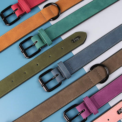 Didog Soft Padded PU Leather Dog Collar, Breathable and Adjustable Dog Collars for Small Dogs, Comfortable for Daily Walk, Light Brown, M Fit Neck 12-15"(13-22 lbs)