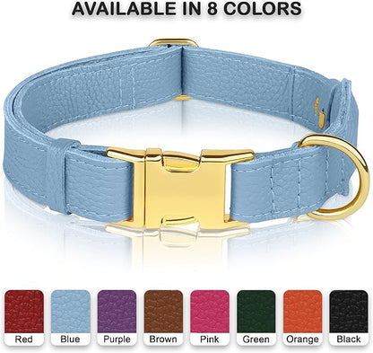 Leather Airtag Dog Collar - Soft Tracking Dog Collar with Apple AirTag Holder and Metal Buckle - Safety GPS Pet Collars for Small Medium Large Dogs Puppy Pink Red (Cornflower, M, 14"-18" Neck Fit)