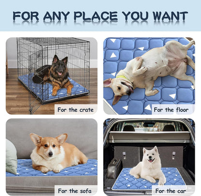 Dog Crate Mat, Ultra Soft Dog Bed Mat for Sleeping with Anti-Slip Bottom, Washable Kennel Pad for Large Medium Small Dogs Breeds with Cute Prints and Dark Colored to Hide Stains (52" X 28")