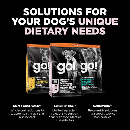 Go! Solutions Sensitivities Limited Ingredients, Grain-Free Dry Dog Food, Small Bites Salmon Recipe for Sensitive Stomach, 22 lb Bag