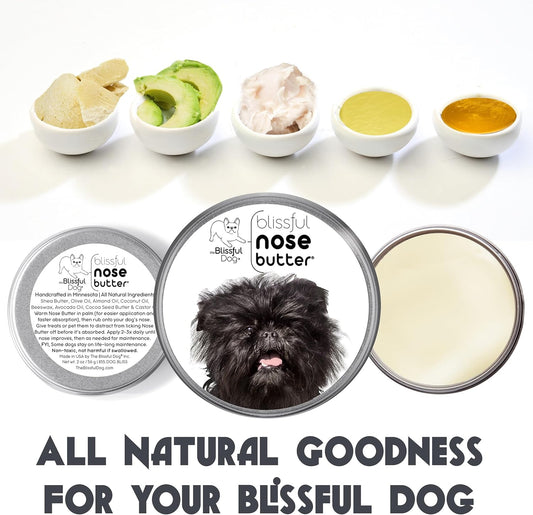The Blissful Dog Affenpinscher Nose Butter for Dry, Cracked Skin, Lick-Safe Dog Nose Balm with Moisturizing Shea Butter, Almond, Olive, and Essential Oils, Pet Supplies, Uncented, 2 oz.