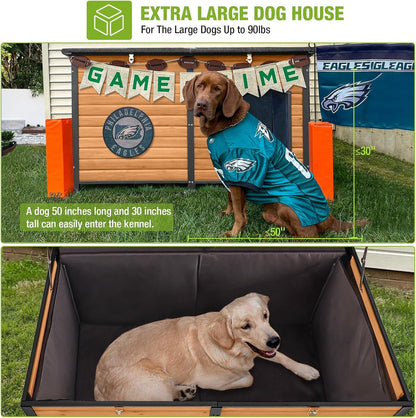 GUTINNEEN Dog House Insulated Outdoor Dog Kennel with Liner for Winter Extra Large