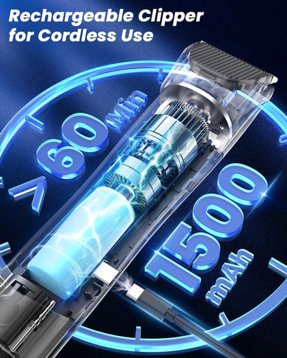 Dog Grooming Vacuum, 4.5L Extra-Large Dust Cup Dog Grooming Kit, 14000Pa High-Suction Pet Groomer with Clippers, Low-Noise All-in-One Shedding Control Set for Home Use