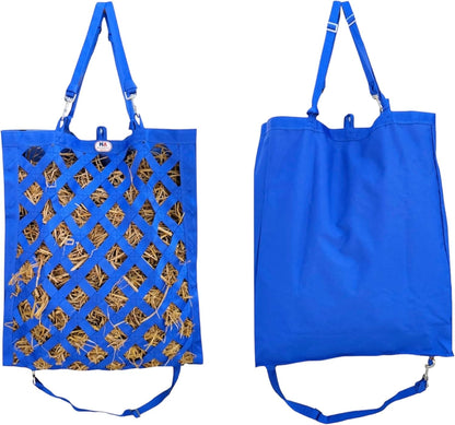 Majestic Ally Premium Nylon Hay Bag for Horses and Livestock, Simulates Grazing, Slow Feeding, Heavy-Duty PP Webbing,Quick-Adjust Straps, Small Hole for Digestion, Multiple Colors (Royal Blue)