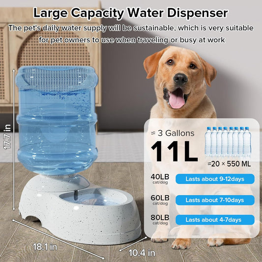 Kenond Water Dispenser Station for Large Dogs,3 Gallon/11L Gravity Automatic Feeder, Dog Water Bowl Dispenser,Large Size Dog Drinking Fountain