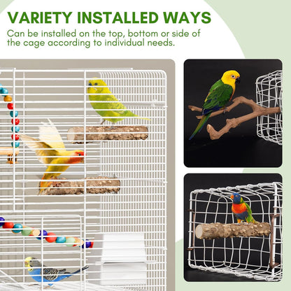 8pcs Brid Perch Bird Cage Accessories 2 Natural Grape Stick Paw Grinding Fork 6 Parrot Stand Bird Toys for Parakeets, Cockatiels, Conure, Budgies