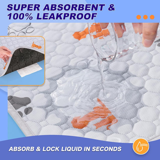 Washable Pee Pads for Dogs, 2 Pack Absorbent Reusable Training Dog Pads Pet Puppy Pads, Non-Slip Potty Pads for Whelping, Playpen, Crate, Bed, Orange, 36"x41"