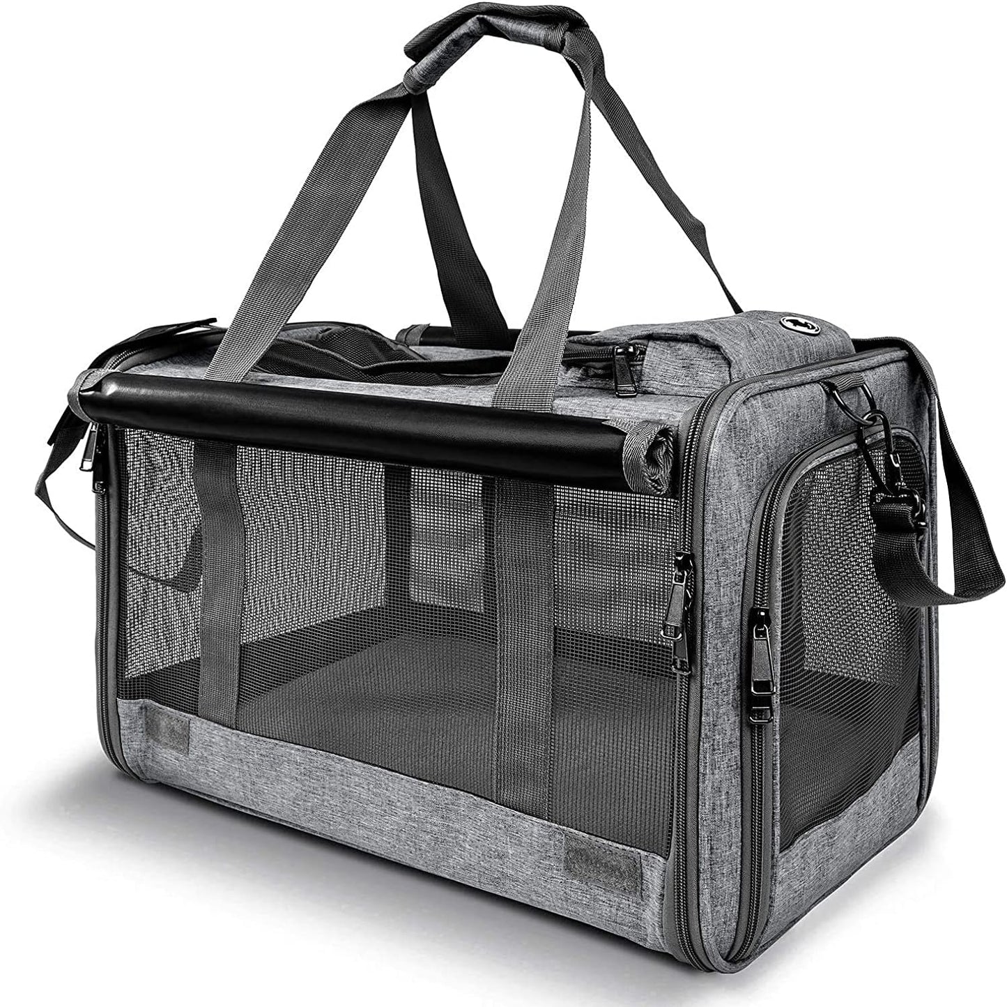 Pet Carrier for Large Cats, Soft-Sided Cat Carrier for Medium Big Cats and Puppy up to 20lbs, Washable Dog Carrier Privacy Protection for Home Outdoor Travel - Pawvie