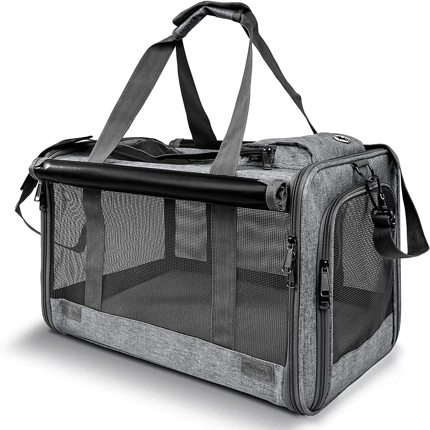 Pet Carrier for Large Cats, Soft-Sided Cat Carrier for Medium Big Cats and Puppy up to 20lbs, Washable Dog Carrier Privacy Protection for Home Outdoor Travel - Pawvie