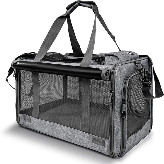 Pet Carrier for Large Cats, Soft-Sided Cat Carrier for Medium Big Cats and Puppy up to 20lbs, Washable Dog Carrier Privacy Protection for Home Outdoor Travel - Pawvie