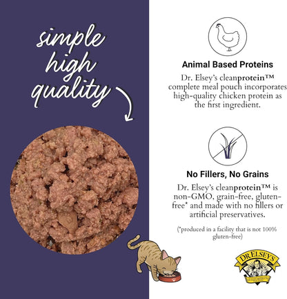 Dr. Elsey's Clean Protein Chicken Home Style Recipe All-Meat Pouch (Pack of 12)