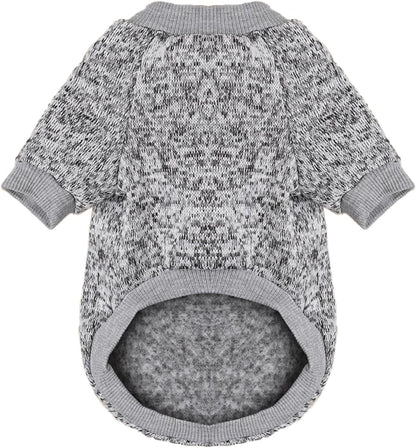 Jecikelon Dog Clothes Dogs Sweater Soft Puppies Clothing Winter Puppy Sweaters Warm Outfit for Dogs Small XXS XS Cat Apparel (Grey, M)