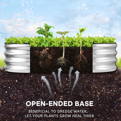 JERIA Raised Garden Bed,Galvanized Raised 2 Pcs 4×2×1ft Planter Boxes Outdoor with Easy Assembly, Large Garden Bed for Vegetables, Fruits, Flower