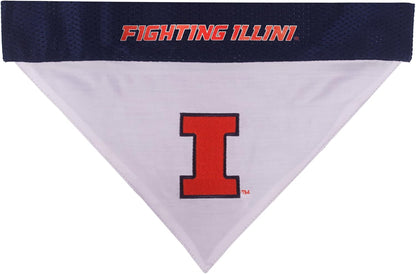 Pets First Collegiate Pet Accessories, Reversible Bandana, Illinois Fighting Illini, Small/Medium
