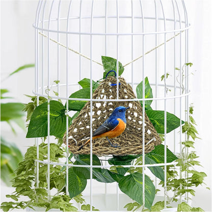BNOSDM Bird Seagrass Mat, 3 PCS 7.1 x 7.1 Inches Parrot Natural Seagrass Woven Bird Net Hammock Mats Chew Toys Bird Hideout Cage Accessories for Lovebird Cockatiel Conure Budgie Hamster Rats