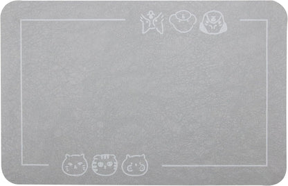YCT Pet Food Mat, Non-Slip Bottom Absorbent Quick Dry Cat & Dog Feeding Mat, Pet Supplies, 16.9"x24" Gray