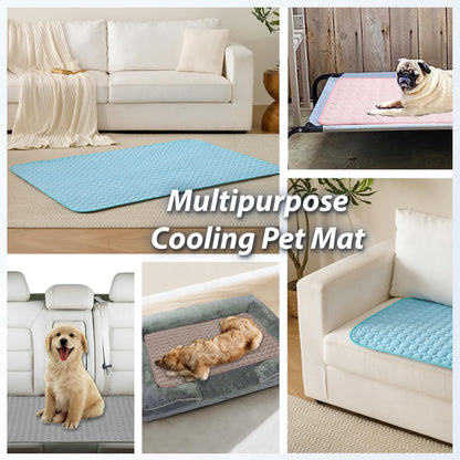 MICROCOSMOS Summer Cooling Mat & Sleeping Pad- Water Absorption Top, Materials Safe, Easy Carry, EZ Clean. Keep Cooling for Pets, Kids and Adults.(Pink, 48" x24")