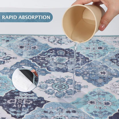 IEUUMLER Washable Pee Pads for Dogs, 2 Pack Reusable Pee Pads for Dogs Non-Slip Grip, Super Absorbent Waterproof Puppy Pads for Potty Training, Playpen, Crate, Whelping Box EU011 (Blue,41" x 41")