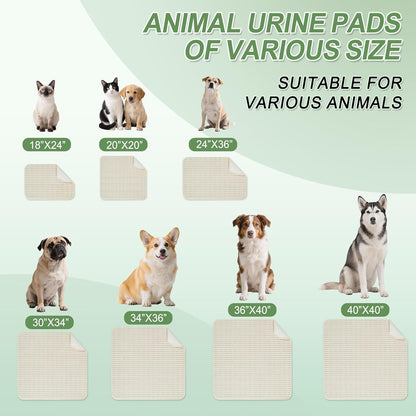 Washable Pee Pads for Dogs, 2 Pack Reusable Puppy Pads Dog Pads, Non-Slip Dog Pee Pads, Leakproof Pet Pee Pads Wee Wee Pads for Dogs. (Cream White, 40"x40"(Pack of 2))