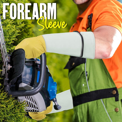 HANDLANDY Rose Gloves for Men & Women, Long Leather Gardening Gloves Thorn Proof, Best Garden Gifts & Tools for Gardener (Yellow-beige, Large (Pack of 1))