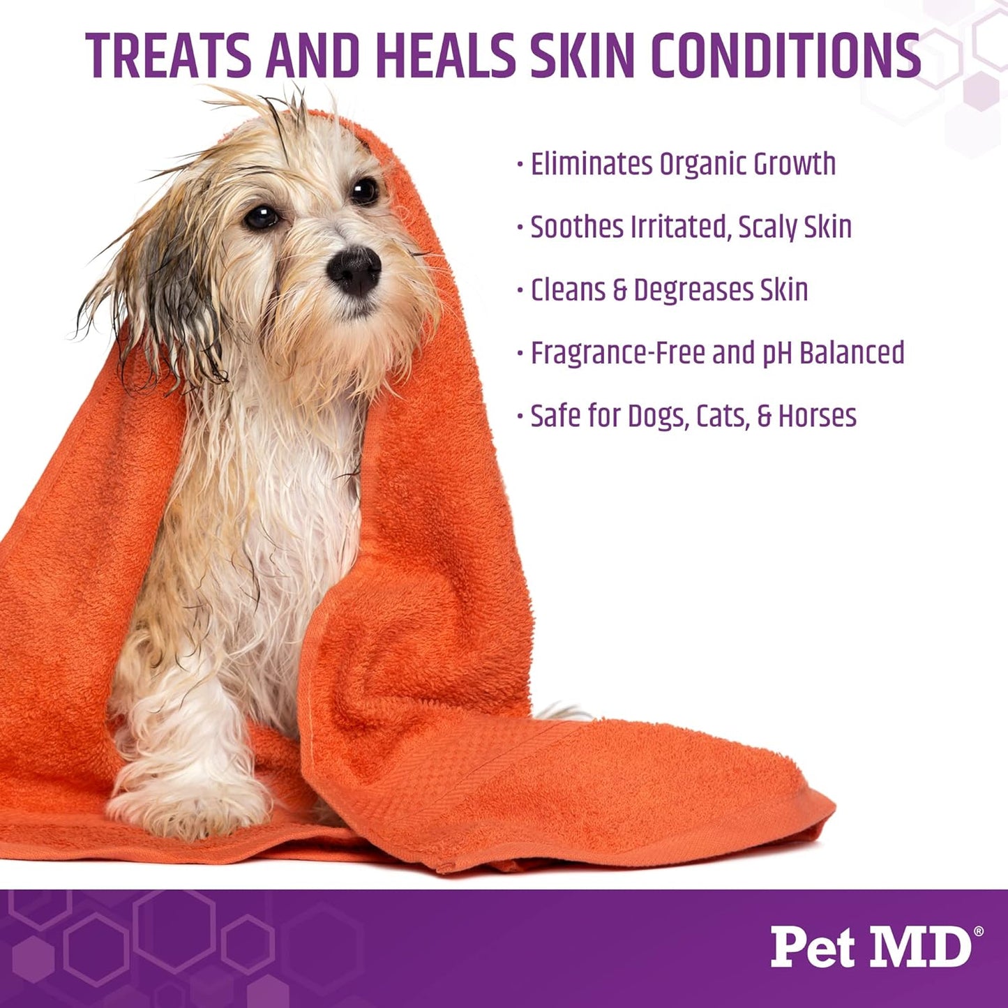 Pet MD Micoseb-CX Topical Shampoo for Dogs, Cats, & Horses with Miconazole - 12 oz