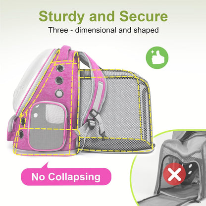 Expandable Cat Backpack,Cat Bubble Backpack Carrier for Carrying Cats, Pets and Small Dogs,Airline-Approved,Designed for Travel, Hiking, Walking,Car （Pink