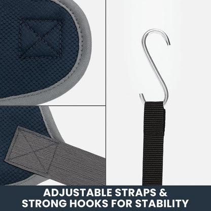 Pet Grooming Hammock Kit for Dogs & Cats, Includes Hammock Harness, Nail Clippers, Nail File, Grooming Glove, Dematting Comb, S-Hooks, Carabiners & Storage Bag for Easy Home Grooming Medium (86×52) cm