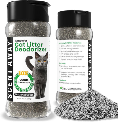 Cat Litter Deodorizer | Litter Box Odor Eliminator | Fragrance-Free with Active Carbon | Eliminates Cat Odors and Smells to Keep Your Home Fresh and Clean (Pack of 1)