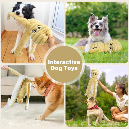 Prime Pets Dog Toys for Large Dogs, 27” Extra Large Plush Octopus Dog Toy, Crinkle Squeaky Dog Toys for Small Medium Large Dogs, Tug of War Dog Chew Toy, Yellow