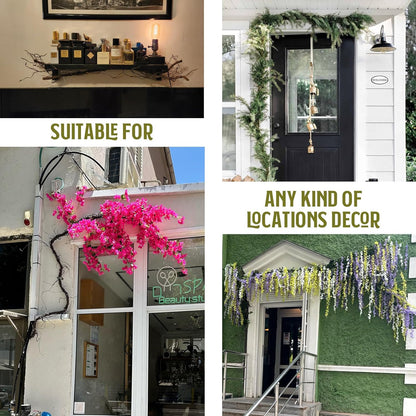 118" Flexible Large Artificial Fake Reptile Plants Tree Branches Twigs Cherry Blossom Liana Wall Hanging Wreath Trunk Stick Vines Garland Wedding Garden X'Mas Halloween Jungle Decoration