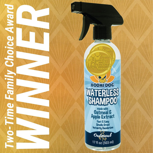 Bodhi Dog Waterless Shampoo - Natural Dry Shampoo for Dogs & Cats - Neutralizes Pet Odor - No Rinse Required - Made of Natural Extracts - Safe for Sensitive Skin - Oatmeal & Apple (17 Fl Oz)