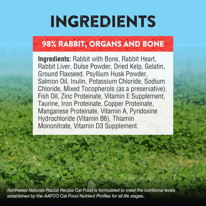 Northwest Naturals Freeze-Dried Rabbit Cat & Kitten Food – Bite-Sized Nibbles – Healthy, Limited, Human-Grade Ingredients, All-Natural, High-Protein Raw Diet – Complete & Balanced – 11 oz (Pack of 3)