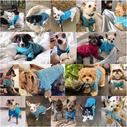 Jecikelon Dog Clothes Dogs Sweater Soft Puppies Clothing Winter Puppy Sweaters Warm Outfit for Dogs Small XXS XS Cat Apparel (Light Blue, S)