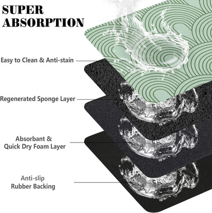 Dog Food Mats for Floors Absorbent, Pet Cat Food Mat - Quick Dry Dog Bowl Mats for Food and Water, Eco-Friendly Boho Pet Supplies