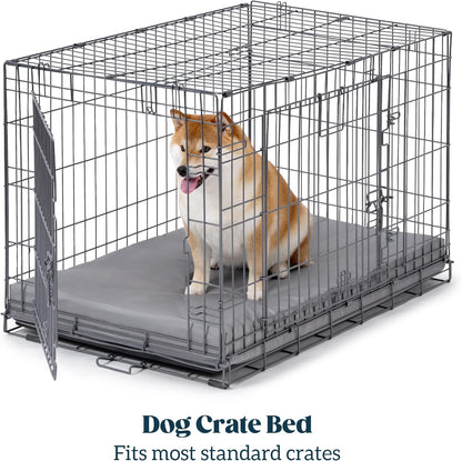 Cybarmour Indestructible Dog Bed - Outdoor Waterproof Chew Proof Dog Crate Pad - Orthopedic Kennel Mat for Aggressive Chewers - Large Breeds & Fits 42-Inch Crate - 41"x27", Limestone