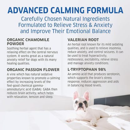 Hemp Calming Chews for Dogs - Natural Anxiety Relief Treats - Separation, Stress, Barking, Thunderstorms - 120 Dog Anxiety Chews