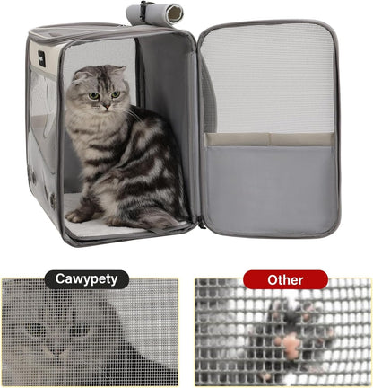 Cat Carrier Backpack,Cat Carrier with Window Blind，Cat Backpack for Small Cats Dogs, Safety Straps, Collapsible, Breathability,Designed for Travel, Hiking, Outdoor,Car