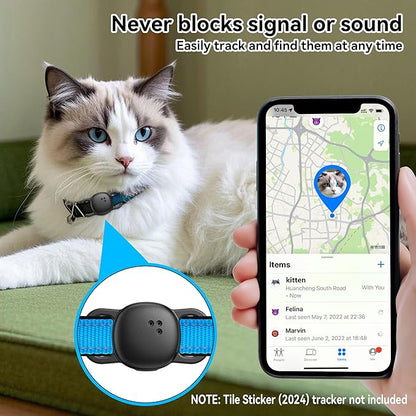 DDJ 2-Pack Cat Collar Case for Life360 Tile Sticker (Small Tracker)–NOT Compatible with Tile Mate/Pro–Silicone Protective Holder for Dog/Pet Collar, Ultra Durable, Easy Installation, Lightweight,Black