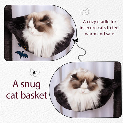 Hey-brother Cat Tree Tower, Scratching Posts with a Extended Part, Wide Platforms, Cozy Condos, Hammocks, Sisal Columns and Ball for Indoor Cats, 70.1 Inches, Black and Red MPJ038BR