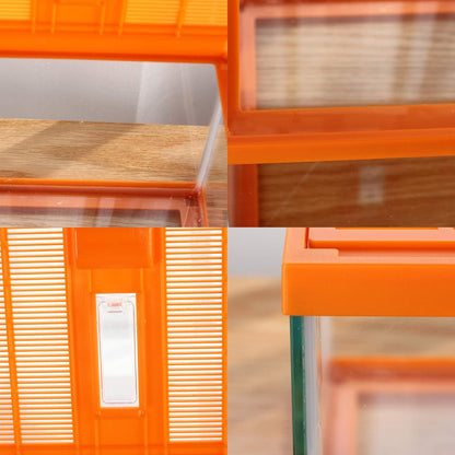 crapelles Reptile Terrarium kit Color Orange Spider Container Tarantula Box cage Gecko Habitat Insect Enclosure pet Tank Frog Carrier Tortoise Snail Container Hermit Crab House Cricket breeding
