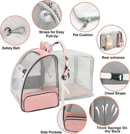 Texsens Innovative Traveler Bubble Backpack Pet Carriers with Upgraded Breathable & Expandable Tent for Cats and Dogs - Pawvie