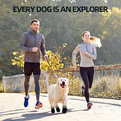 Hcpet Dog Boots for Large Dogs, Dog Shoes for Hot Pavement Winter Snow, Paw Protector Dog Booties Designed for Comfort and Breathability, Outdoor Booties for Small Medium Dogs for Hiking Black Size 4