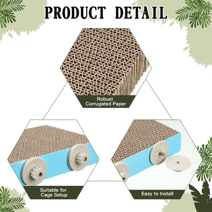 2 Pieces Bird Chew Toy Parrot Cage Perch Cardboard Platform Bird Paw Grinding Stand Parrot Cage Playground for Macaws, Small Parakeets, Conures, Budgies, Finches Conure Cockatiel (Large)