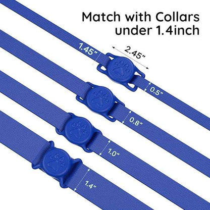for Airtag Dog Collar Holder, Dog Airtag Holder Waterproof, Lightweight & Soft Silicone Air Tag Case for Pet Collars, Works with Multiple Tracker Tag Products (Blue1, 1 Pack)