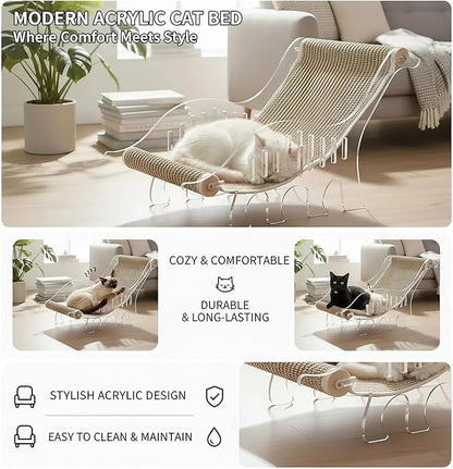 Cat bed for indoor cats cat scratcher bed adjustable acrylic pet bed and pet sofa with sisal - cute dinosaur shape for all small and medium-sized pets and small dog, pet furniture & pet hammock